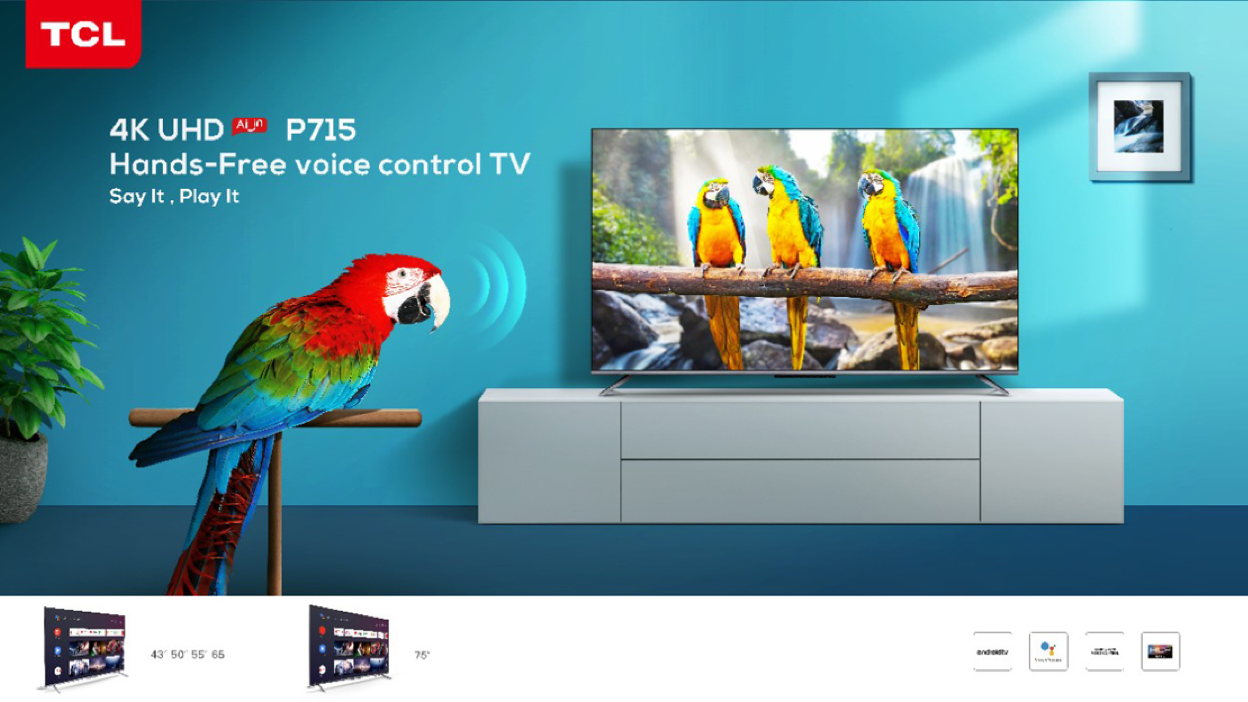 TCL P715 Series: 4K UHD Hands-Free Voice Control TV