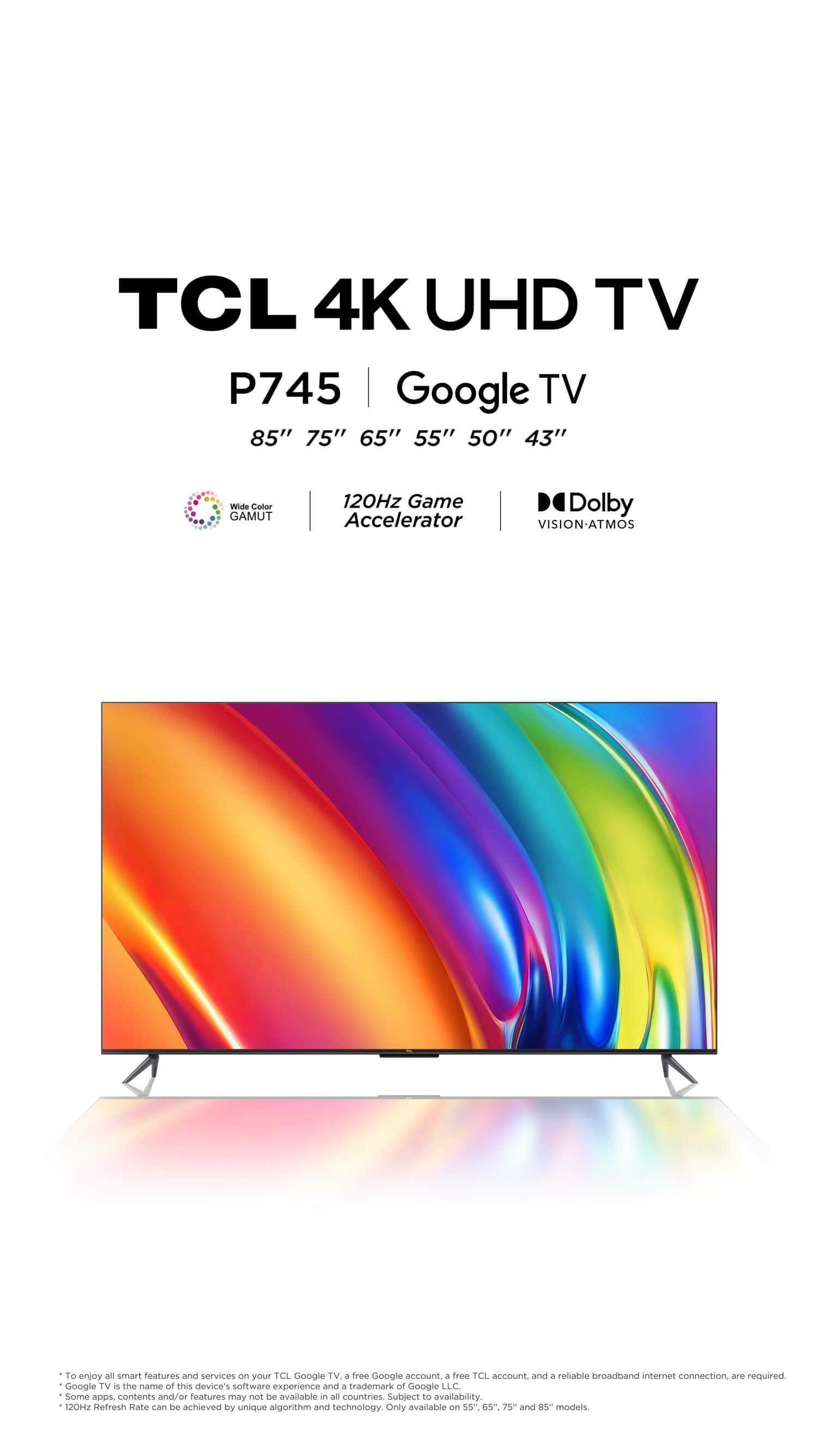 TCL TV P745 4K UHD TV with Game Master TCL Saudi Arabia