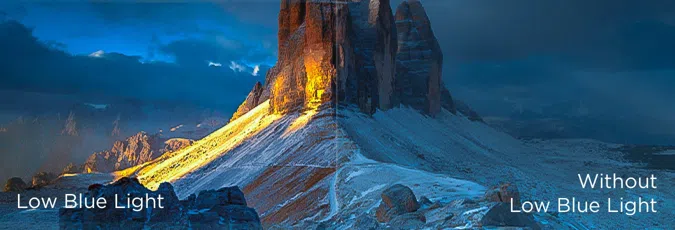 Многократный уход за глазами-При слабом синем освещении