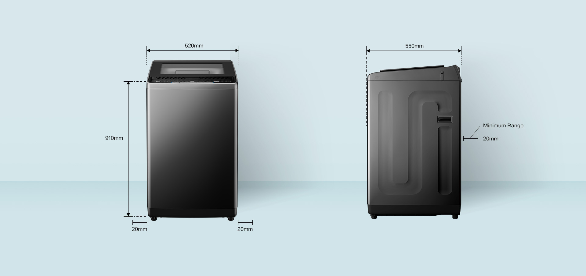 TCL P660 Washer Net Dimension 