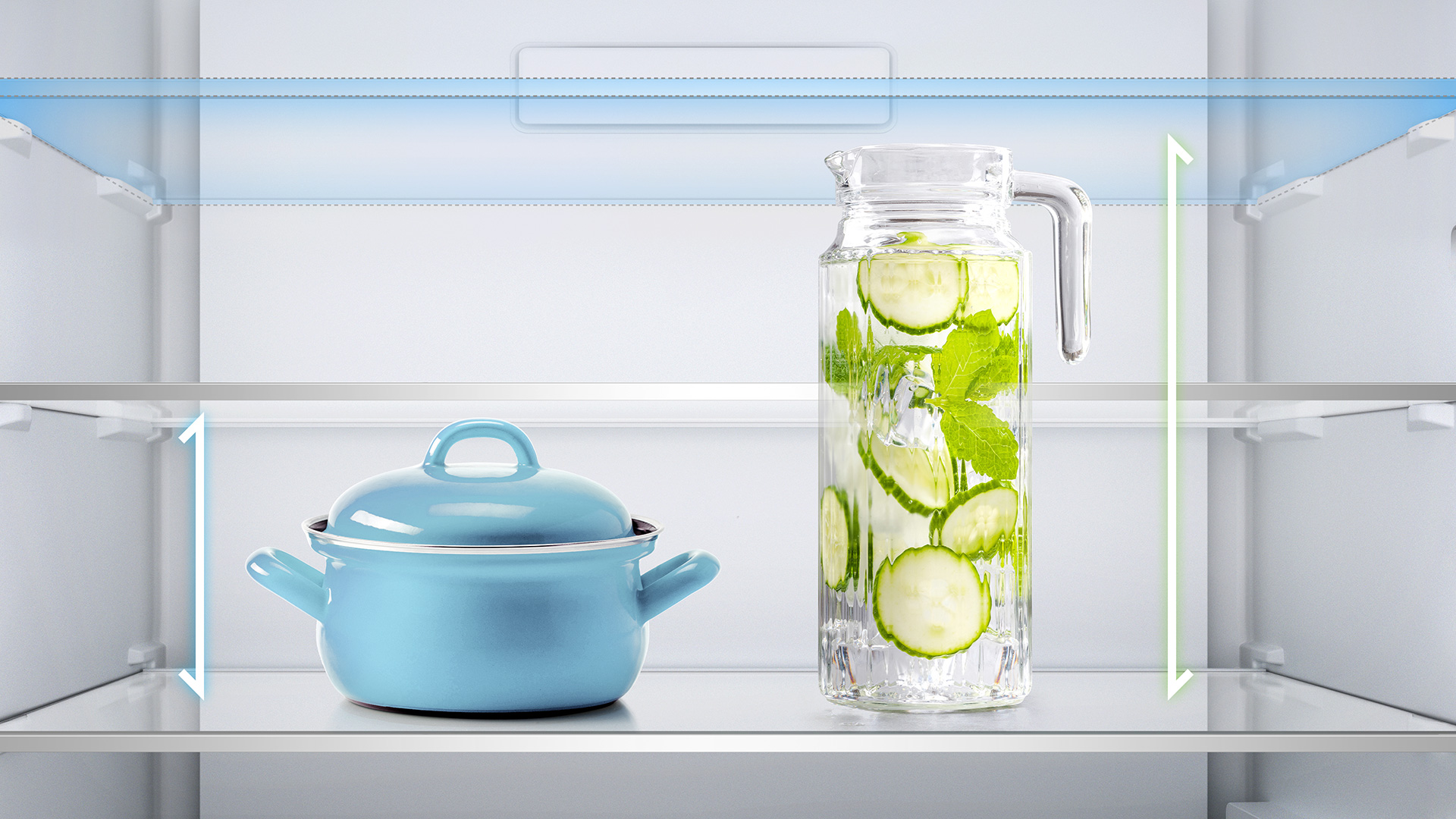 Adjustable, Easy-Clean Glass Shelving