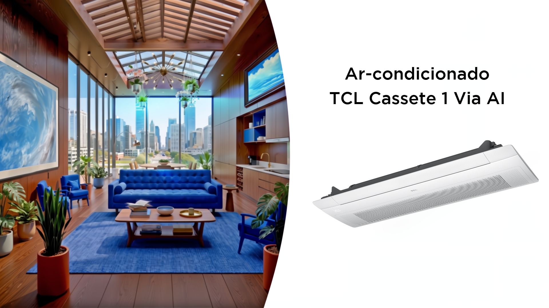 Ar-condicionado ultrafino TCL Cassete 1 Via AI é a solução mais elegante e econômica para a climatização de ambientes