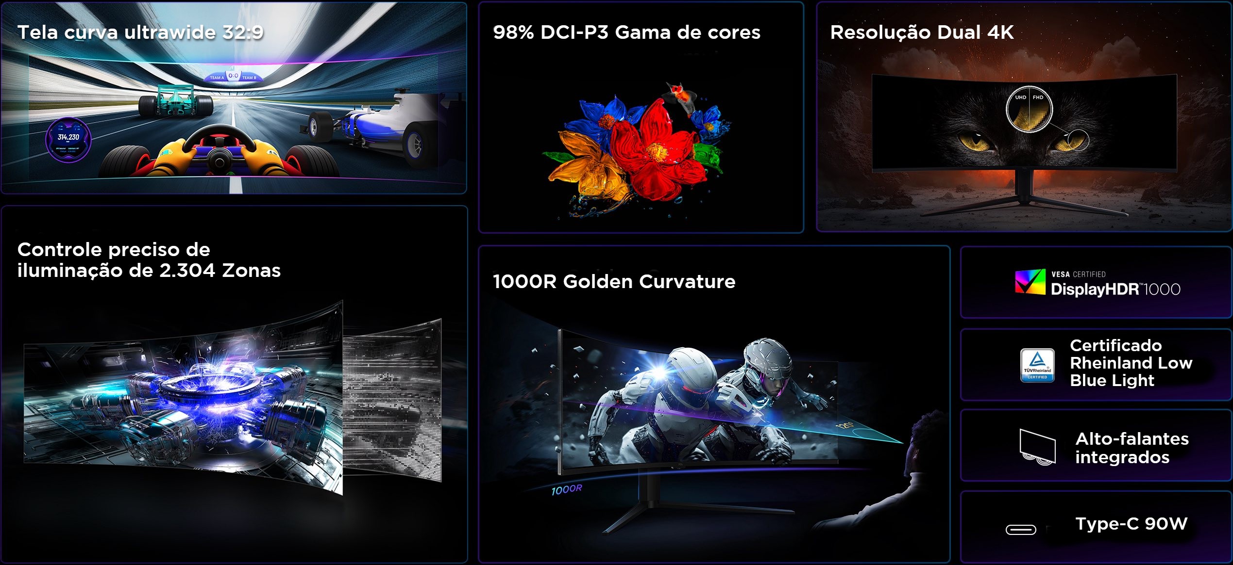 TCL 57R94 HDR Professional Monitor Features