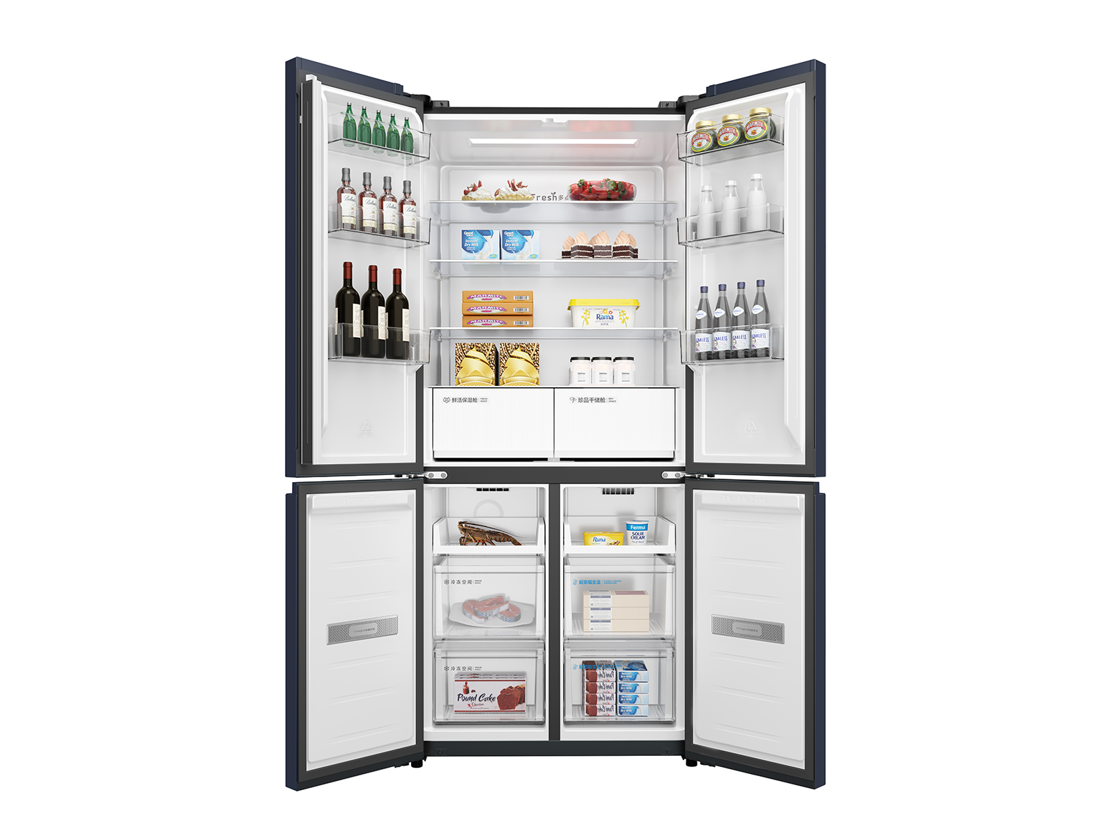 TCL十字四门冰箱-456L超薄嵌入式-R456T9-UQ | TCL官网