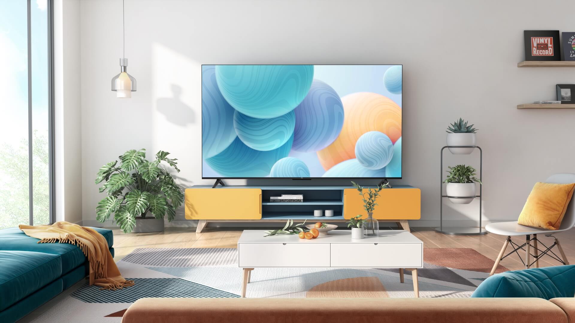 Televisor TCL P635 en una sala de estar moderna