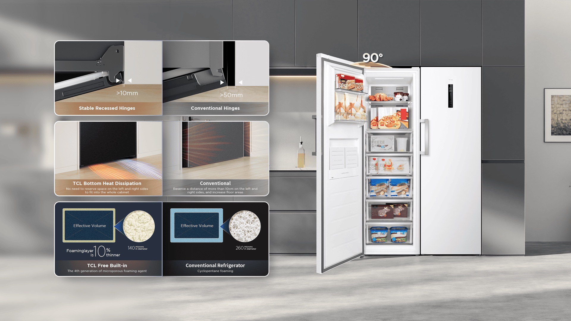 乐竟体育  refrigerator adapts to any kitchen decoration
