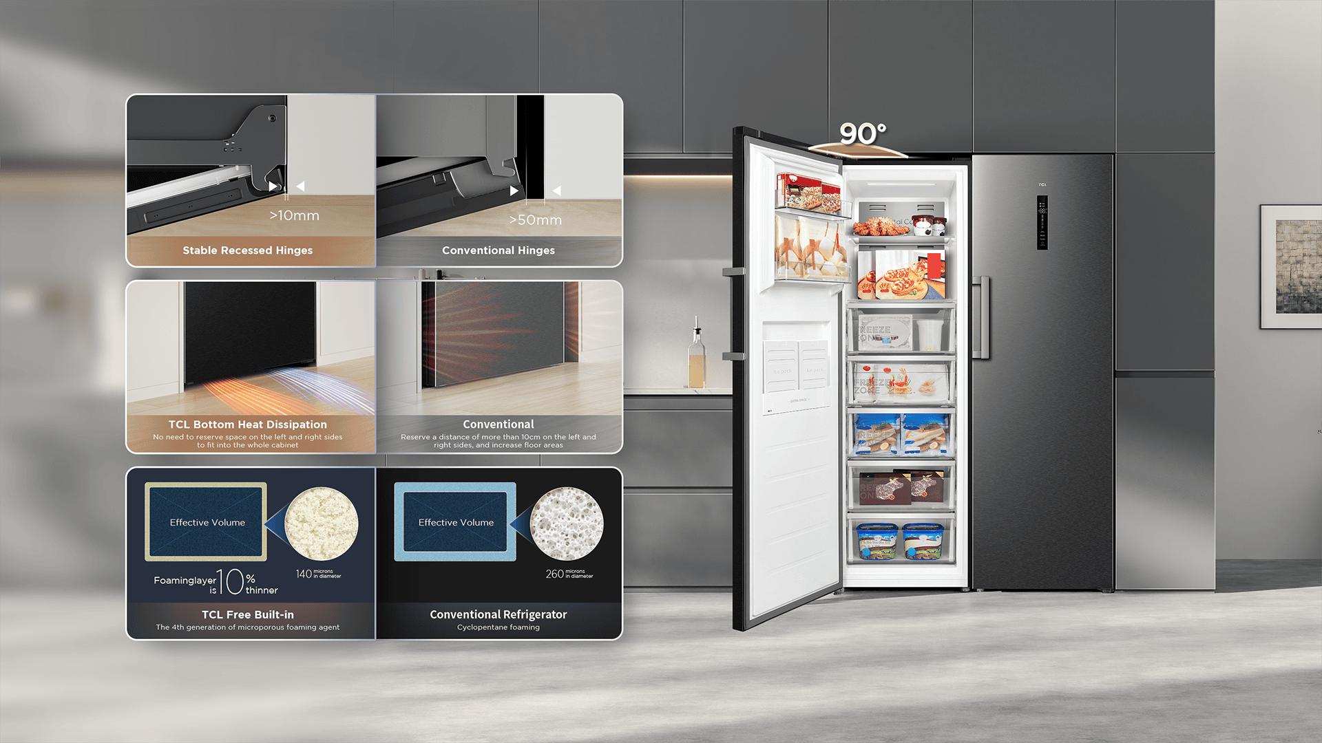 乐竟体育  refrigerator adapts to any kitchen decoration