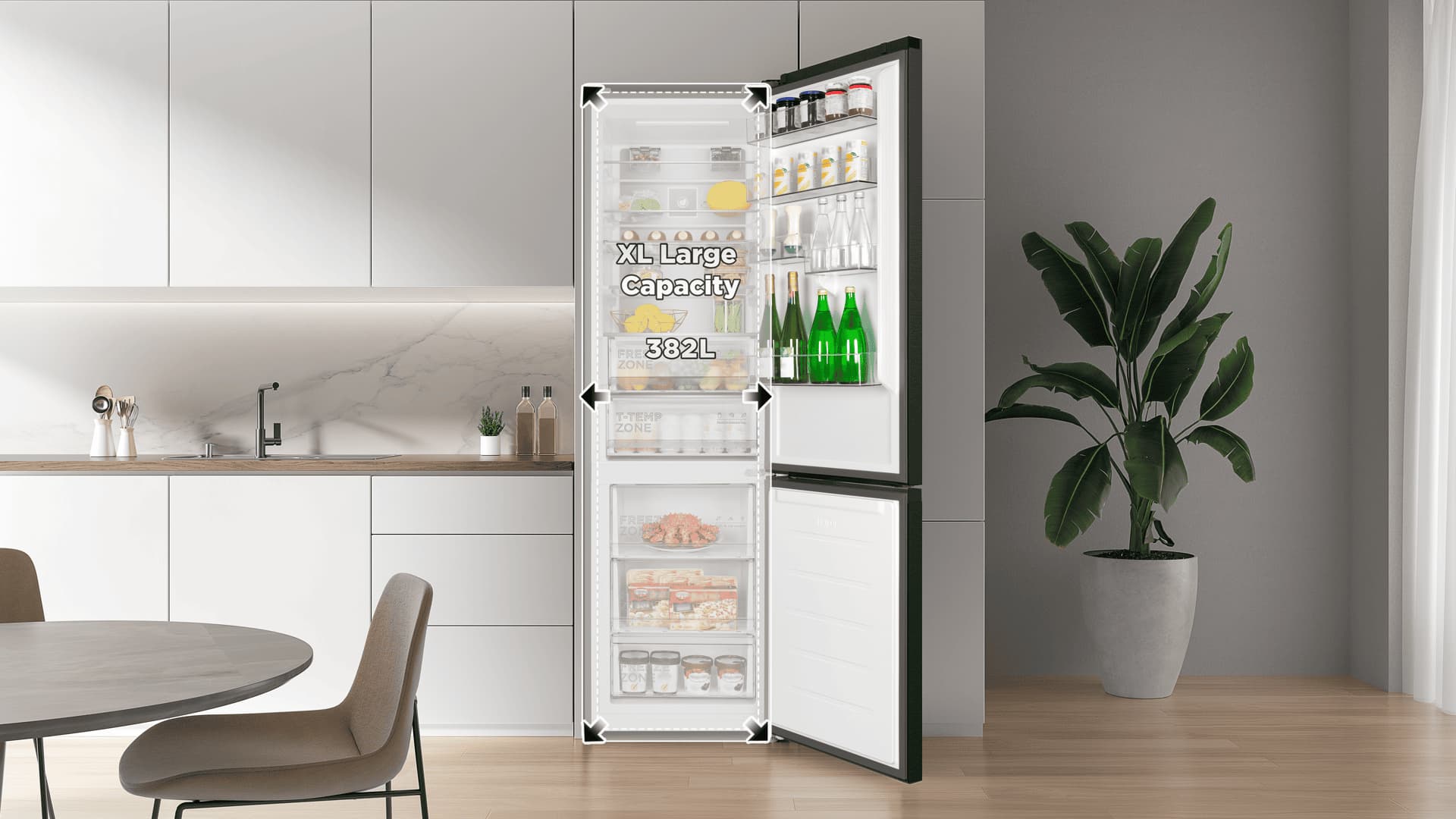 TCL RC591SXE1 has bigger space and larger capacity