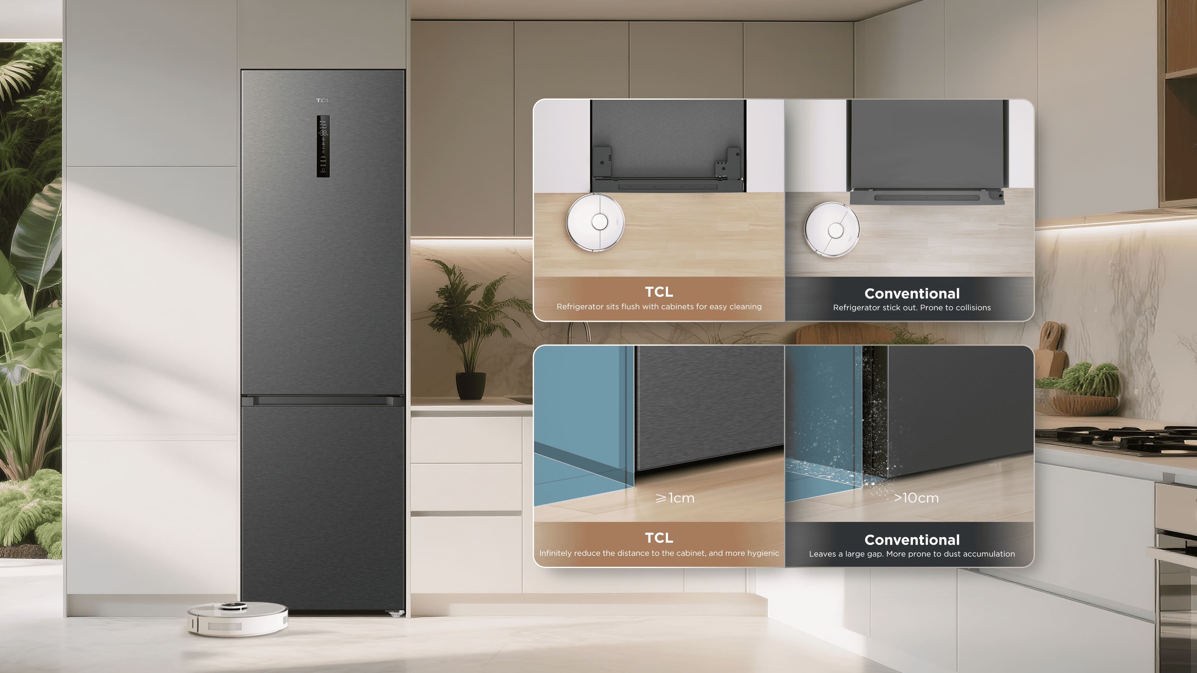 TCL RC382BXC0 refrigerator adapts to any kitchen decoration