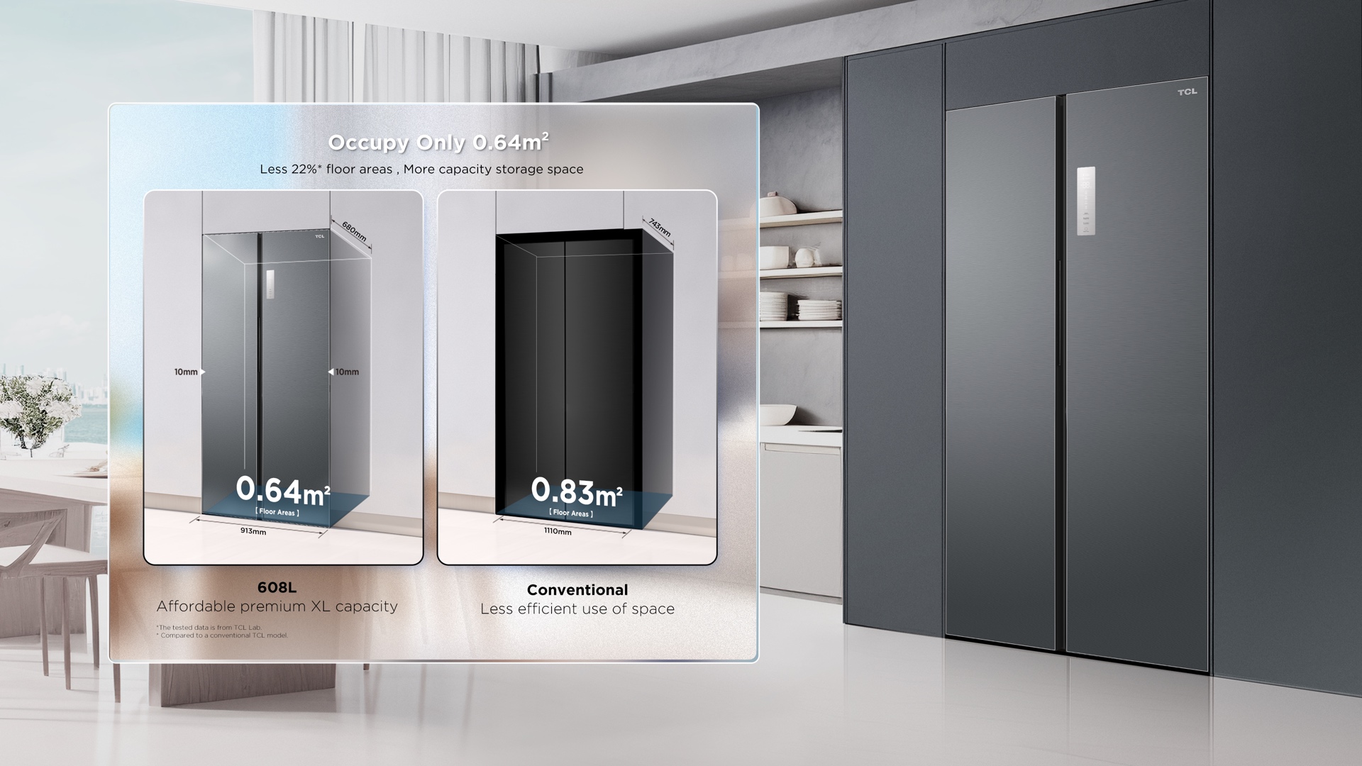 TCL refrigerator is with a bigger space