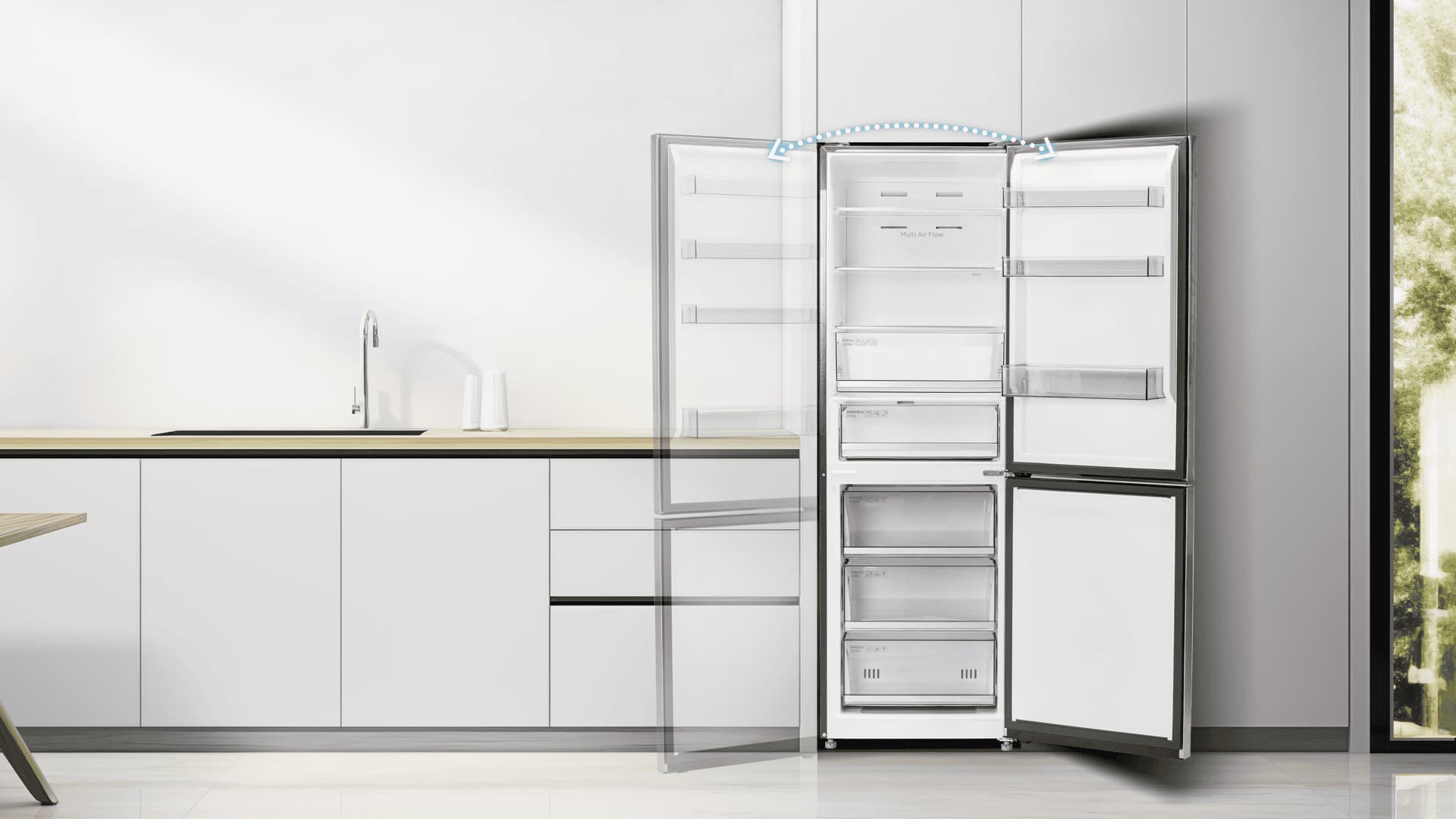 TCL fridge can flexibly installation fits all kinds of spaces