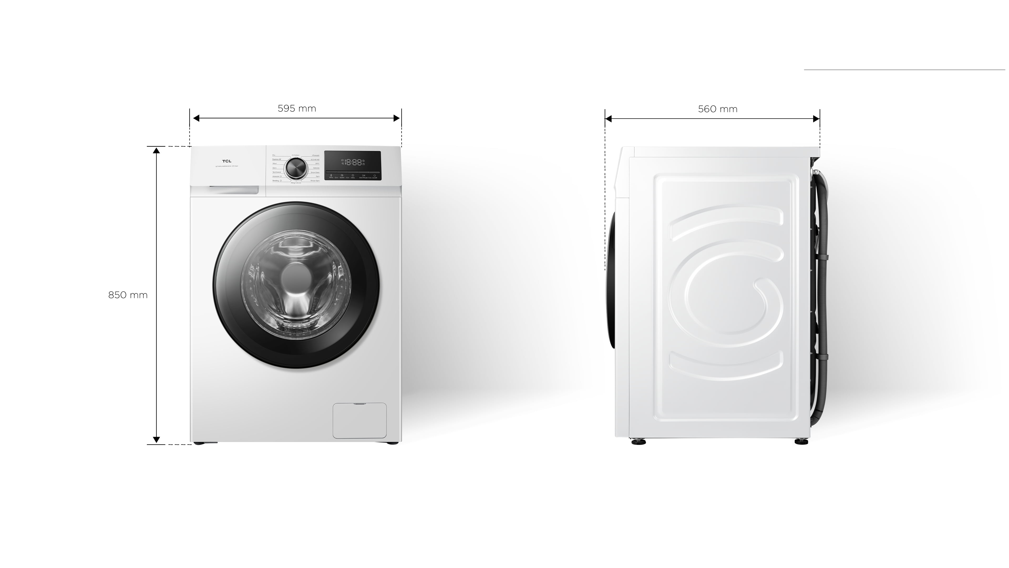 TCL Front Loading Washing Machine's dimension