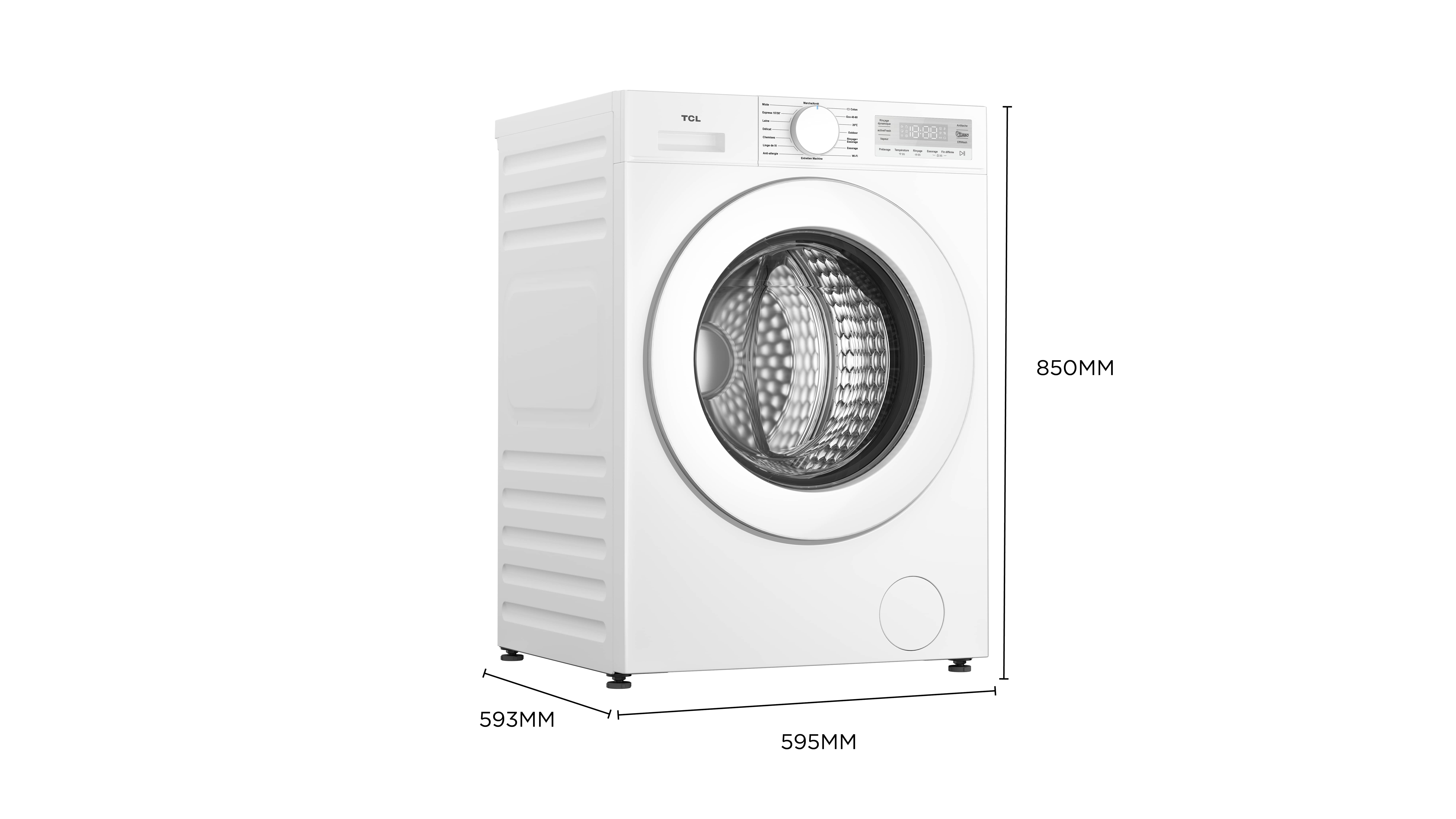 TCL front-loading washing machine‘s dimension