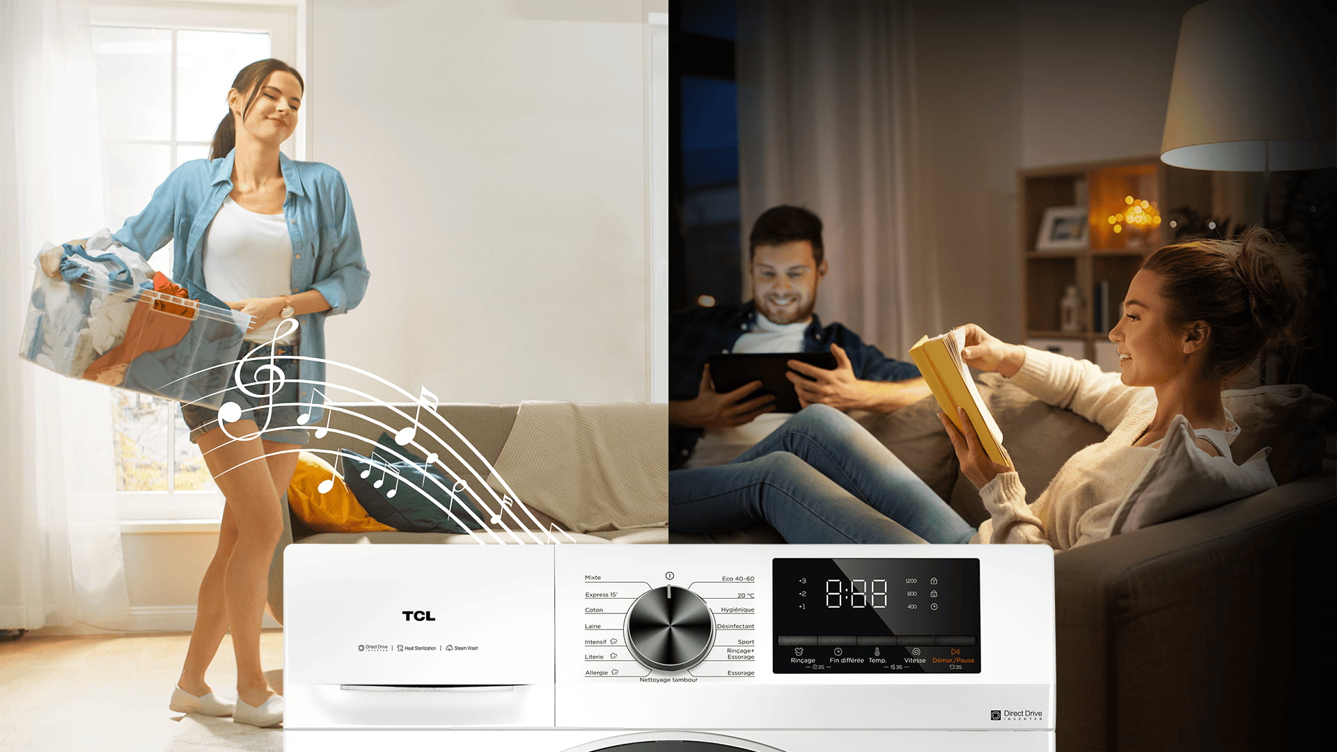 TCL FP1012WA1 washing machine with silent button