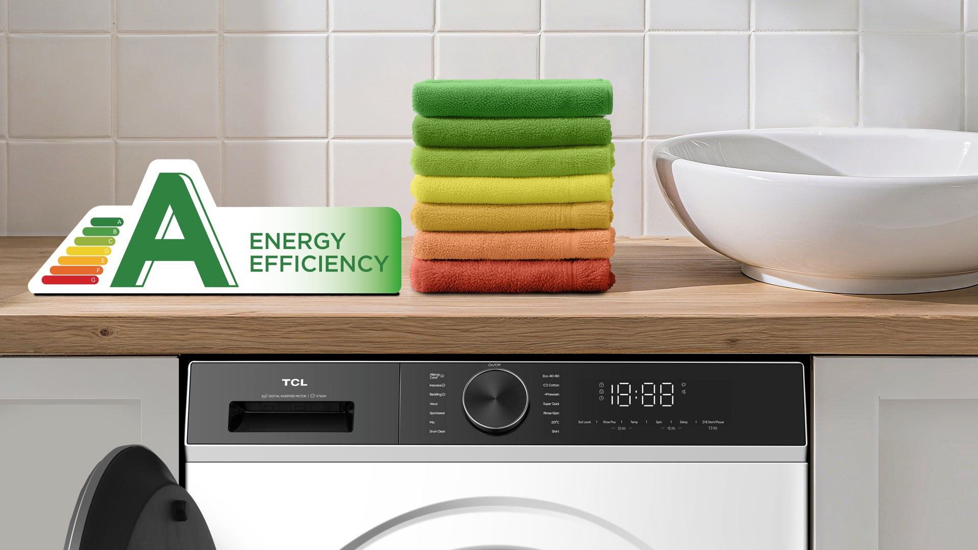 TCL washing machine with A energy saving