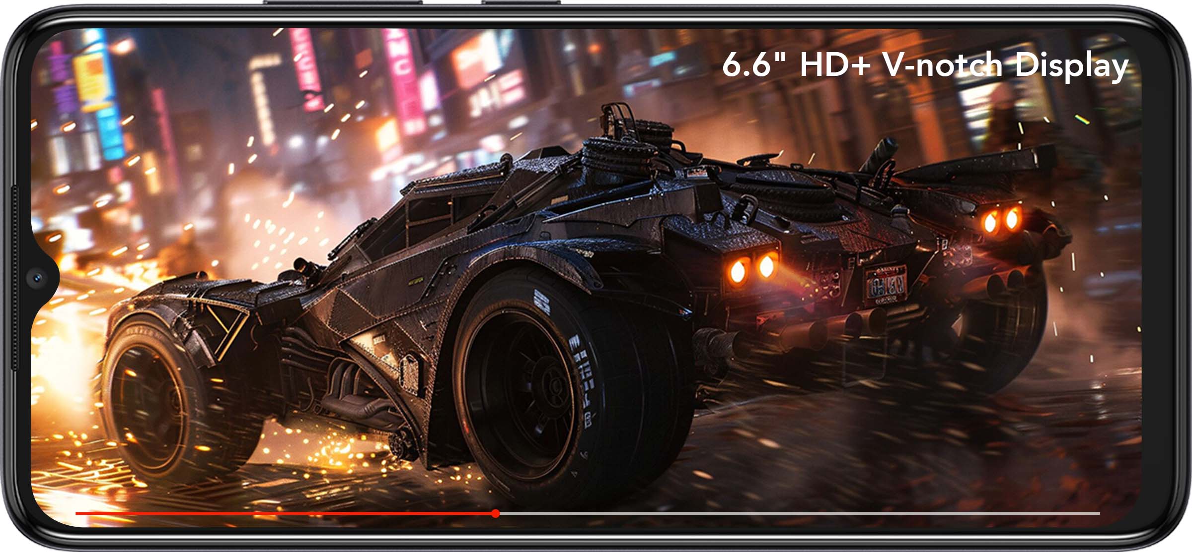 TCL 503 HD+ sharp clarity on the 6.6“ V-notch display