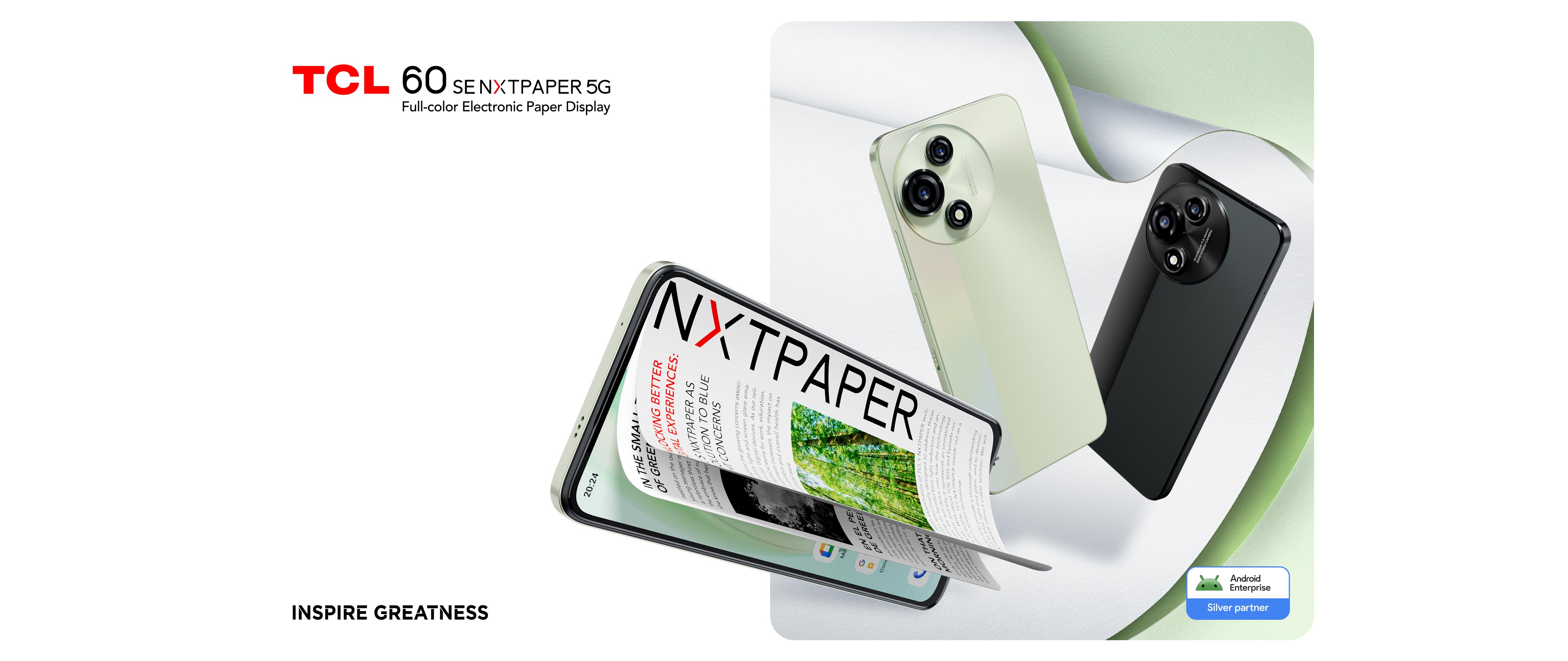 TCL 60 SE NXTPAPER | 256 GB Groen, Muntkleur 5G