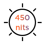 450nits Peak brightness