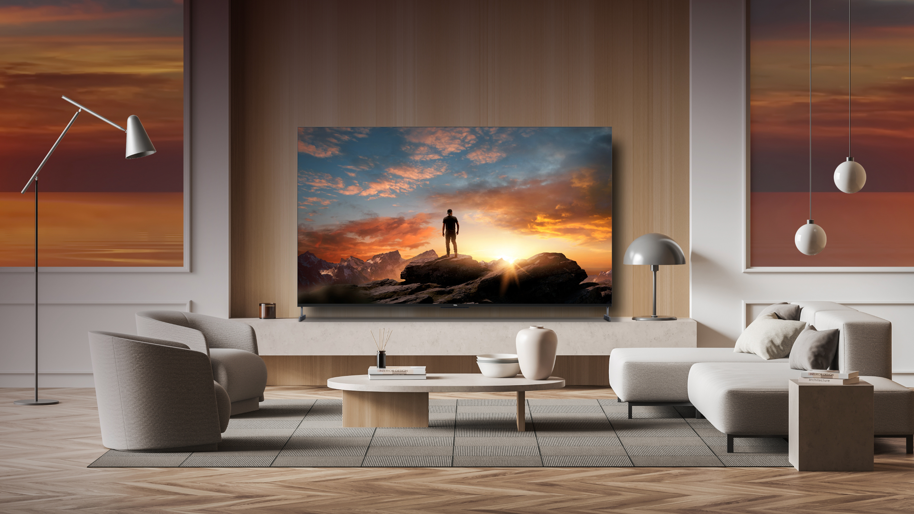 TCL 98 c735 TV On The Wall