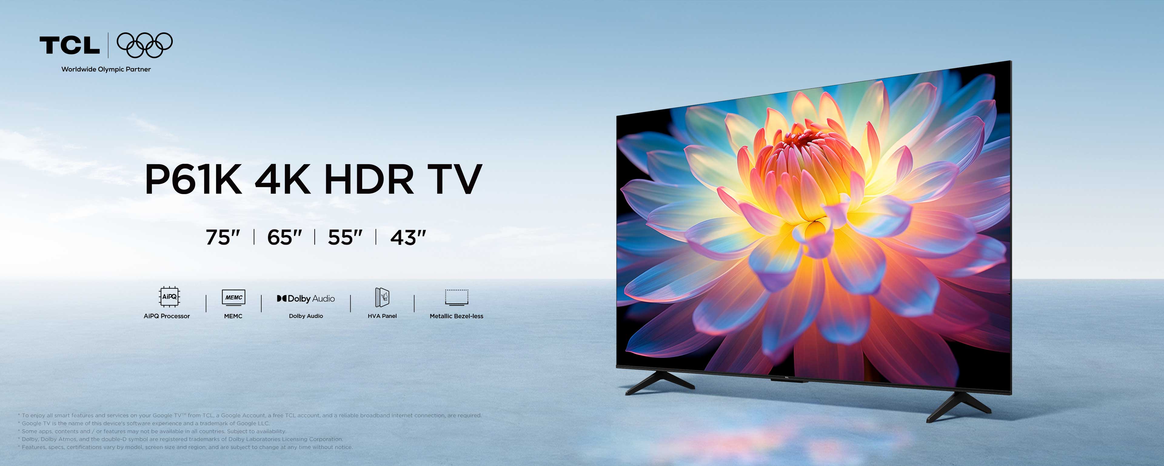 TCL S6P61-1 テレビ 2022年モデル TCL】 P6K 4K液晶テレビ（43インチ）「43P6K」