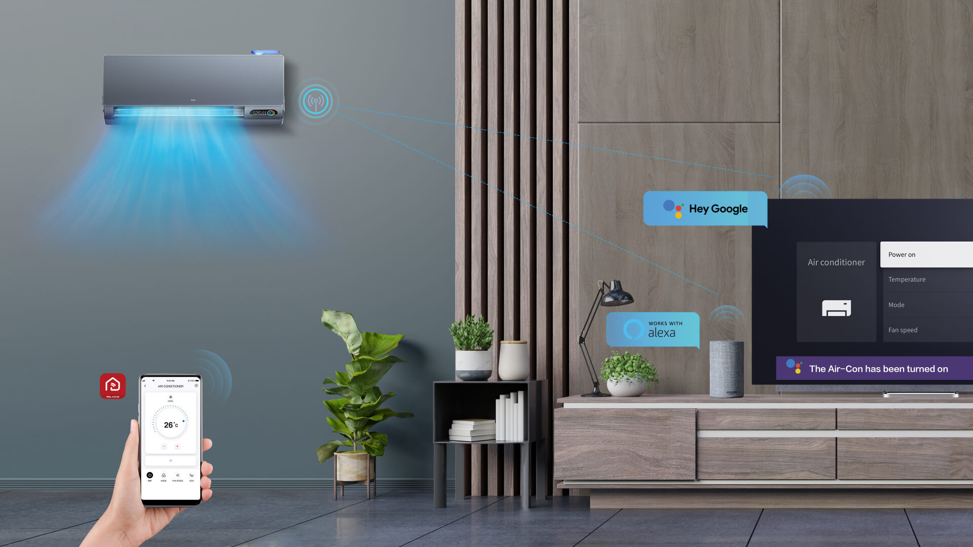 TCL FreshIN 2.0 AC Compatible with Google Home & Alexa