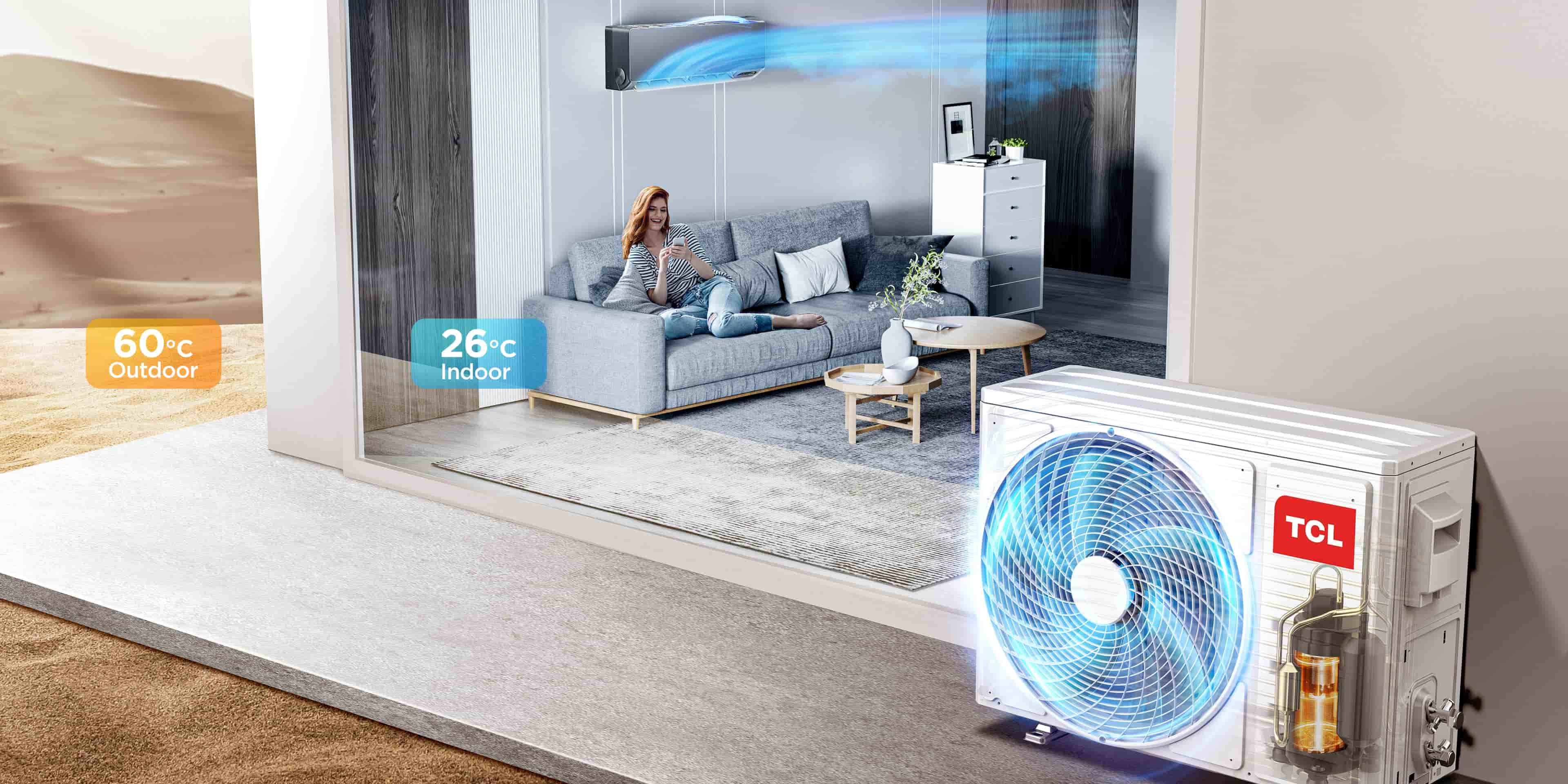 TCL FreshIN 2.0 AC Stable Cooling at 60℃ Extreme High Temp