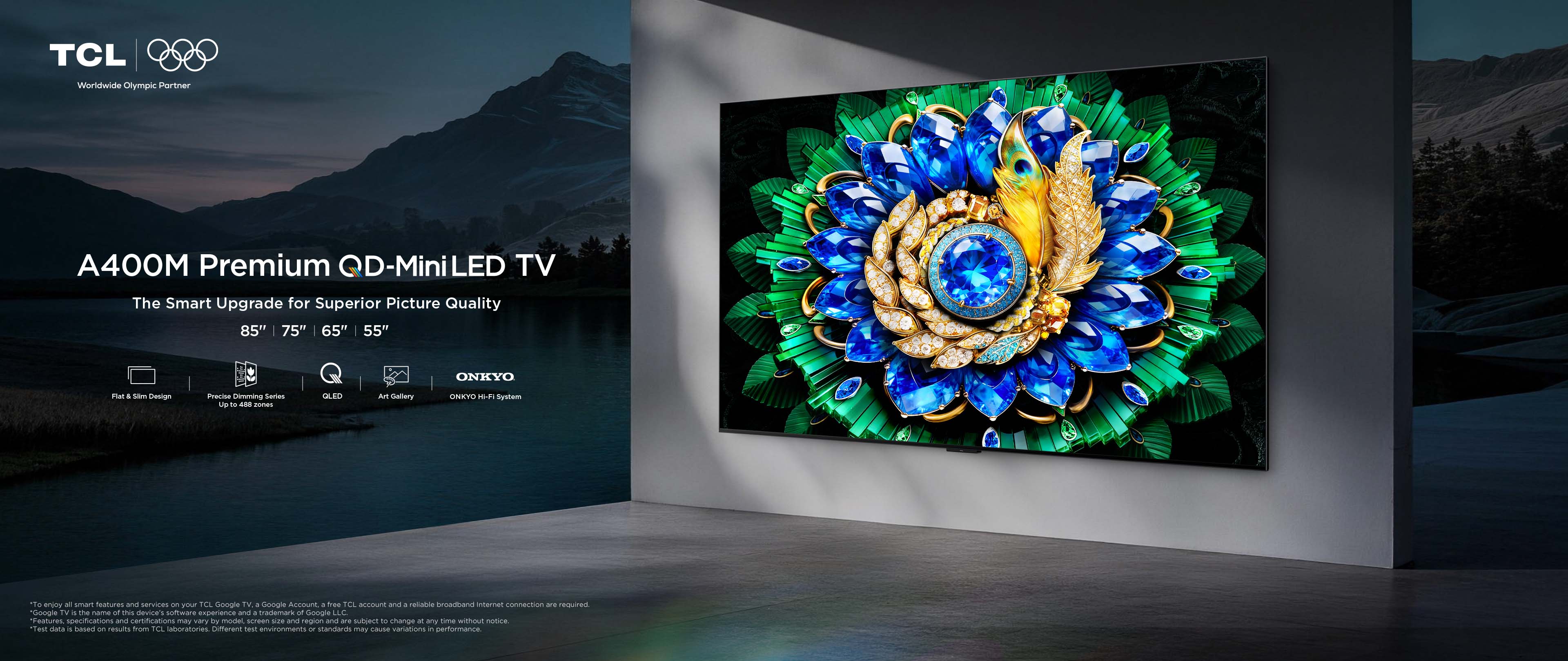 TCL A400M Premium QD-MiniLED TV Key Visual