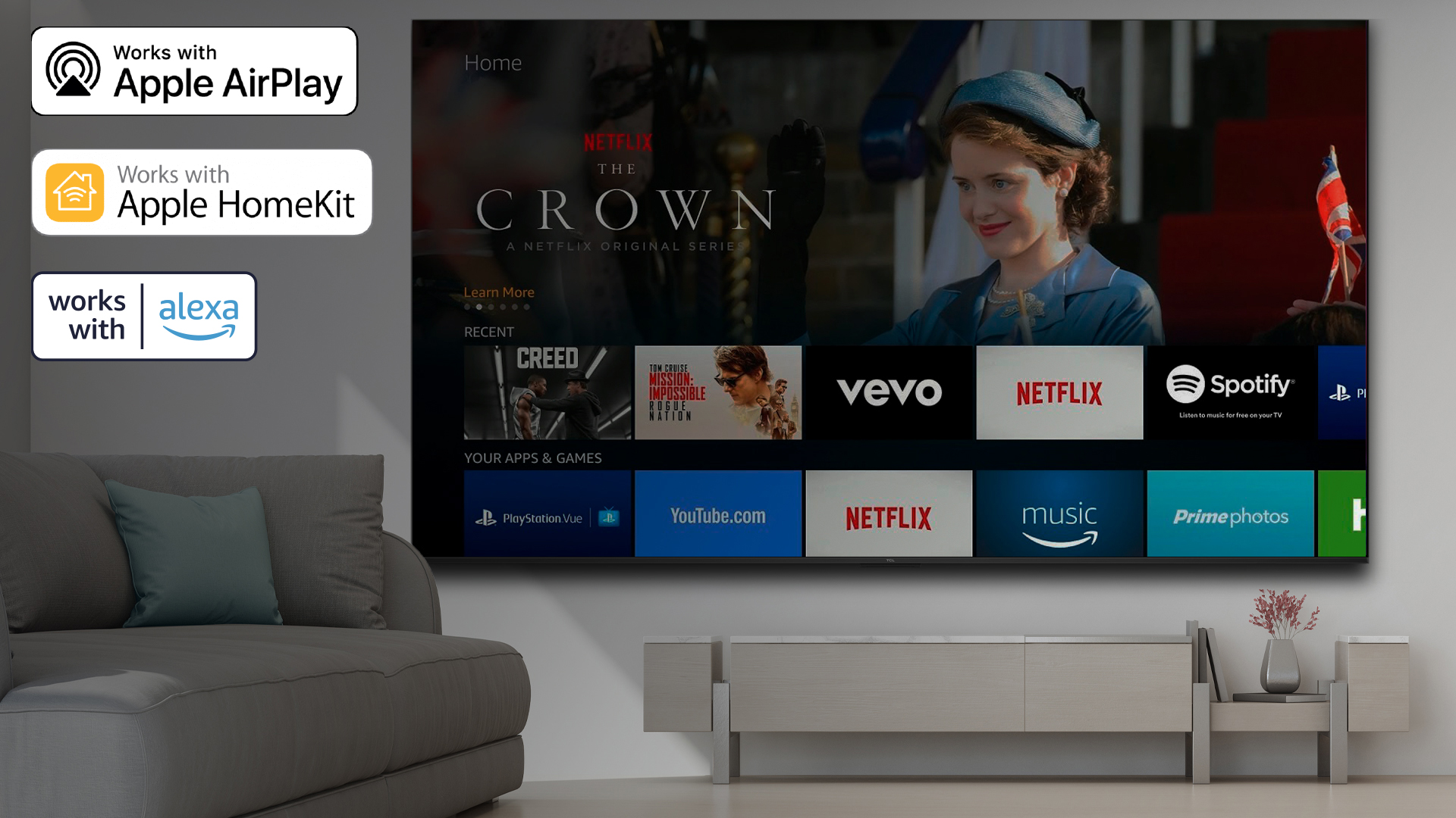 Smart Home Ready, compatible con: Alexa, AirPlay, Apple Home Kit Conecta tu hogar y todo será más sencillo.