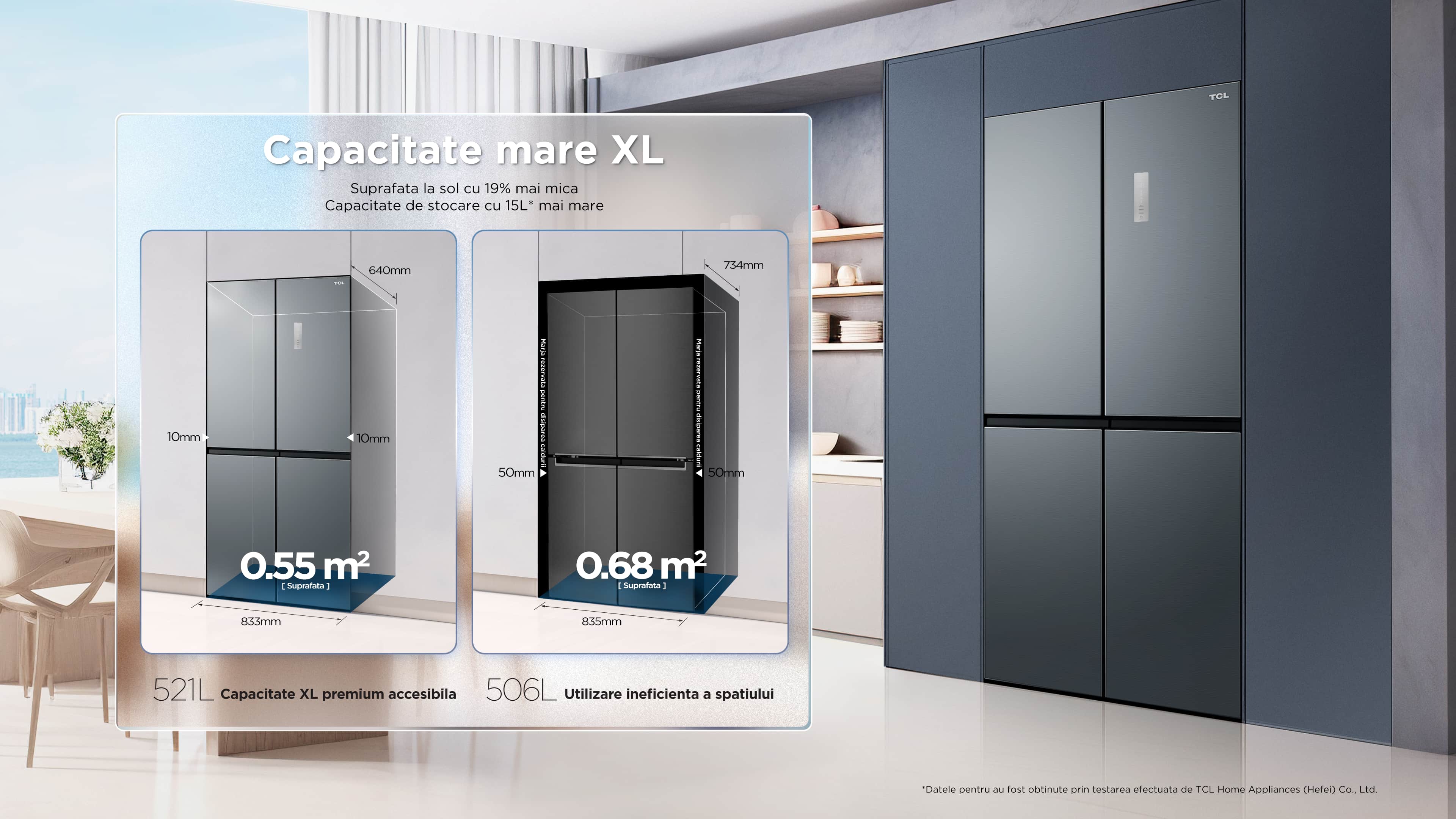 Side by Side TCL RC521CXE0 Seria Free Built-In - TCL România