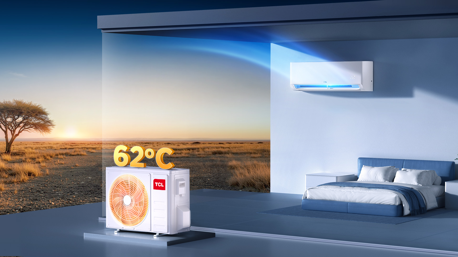 TCL SaveIN AI Air Conditioner Stable Operation at 60 ℃ High Ambient Temperature
