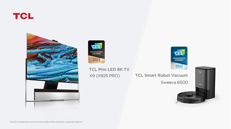 TV TCL 8K OD Zero Mini LED và Thiết bị gia dụng thông minh đã nhận được Giải thưởng Sáng tạo CES 2022