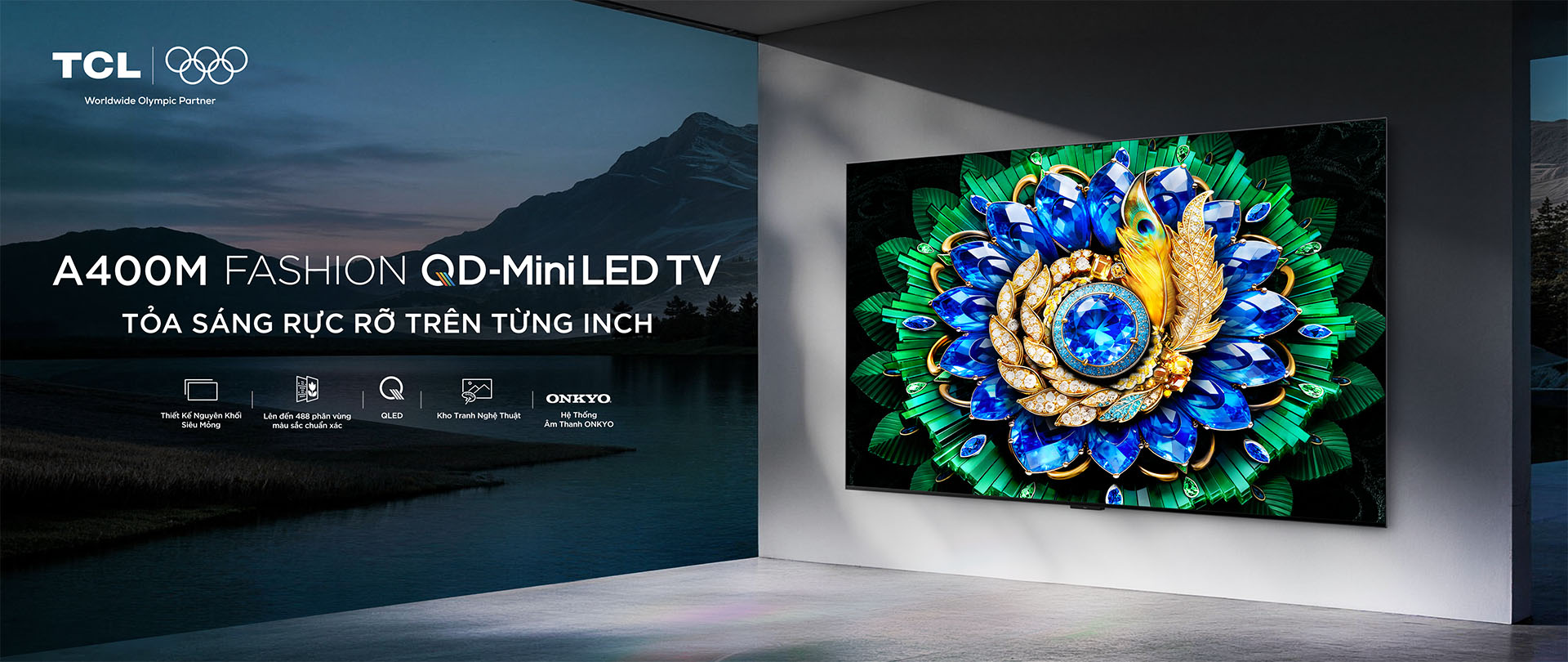 TCL A400M Premium QD-MiniLED TV Key Visual