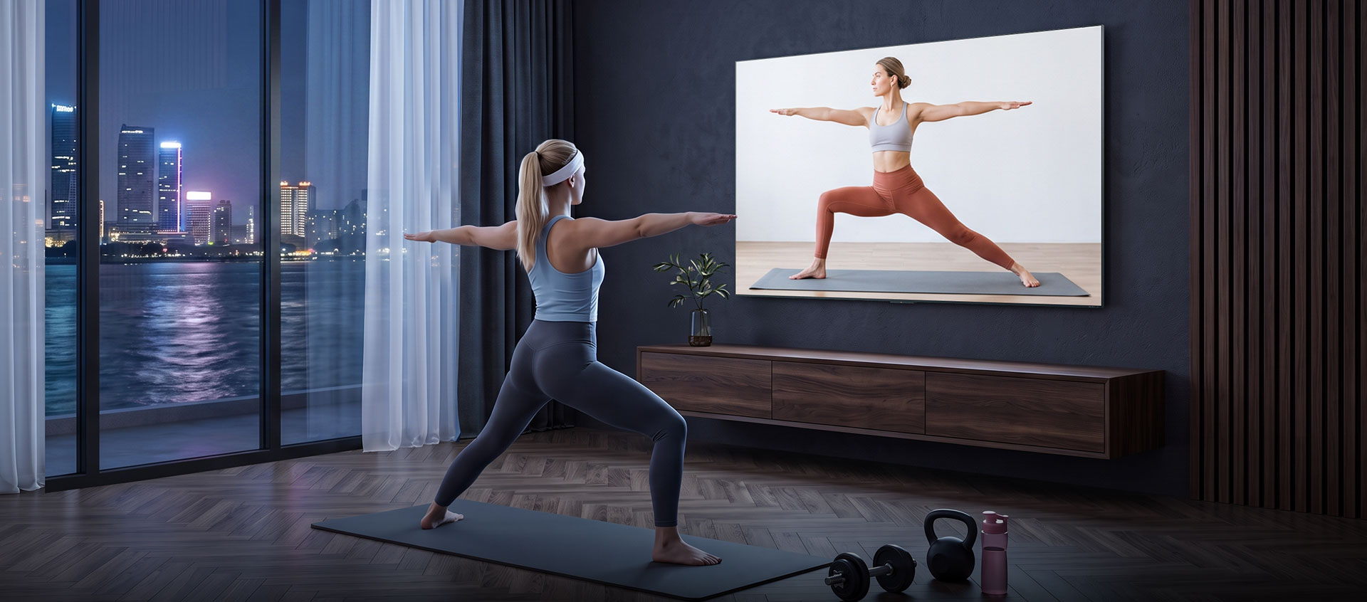 Bigger TV for Home Fitness