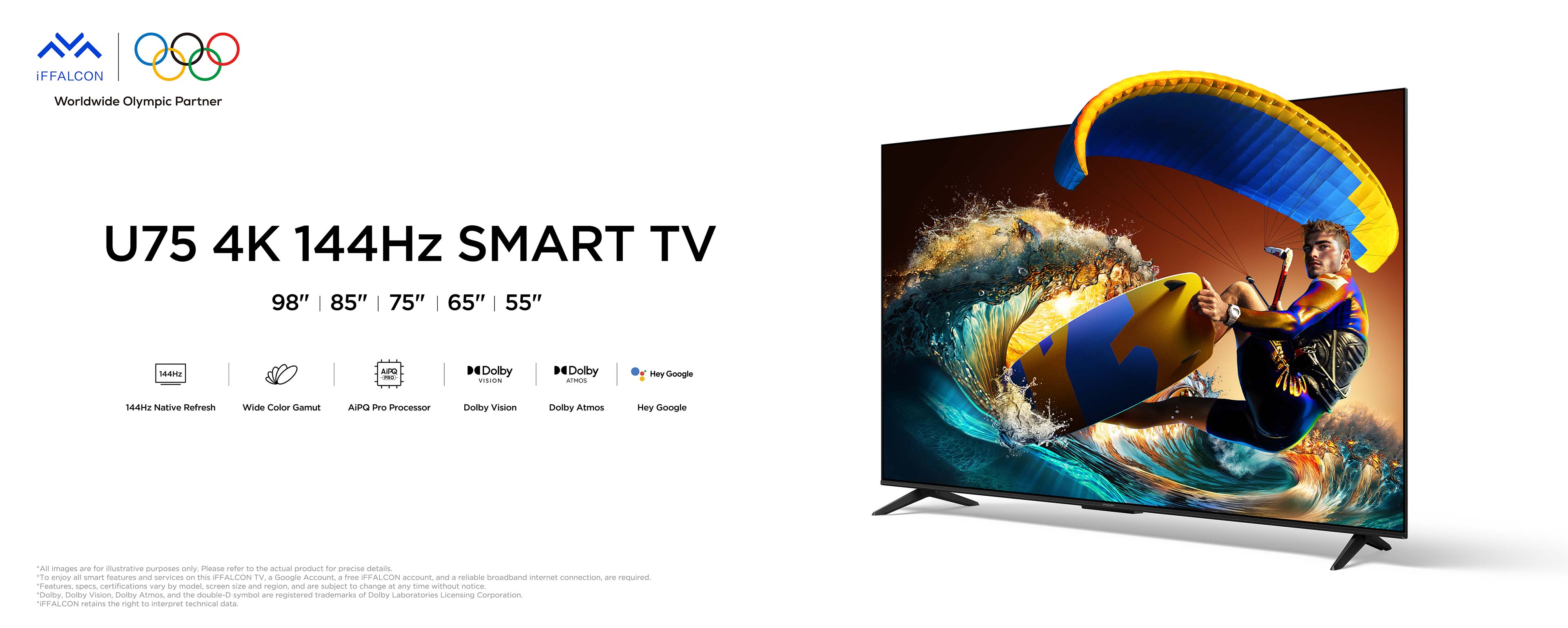 【ユう様限定】大型テレビ TCL75型 iFFALCON U75 4K UHD Google TV-144Hz Smart TV | iFFALCON Japan