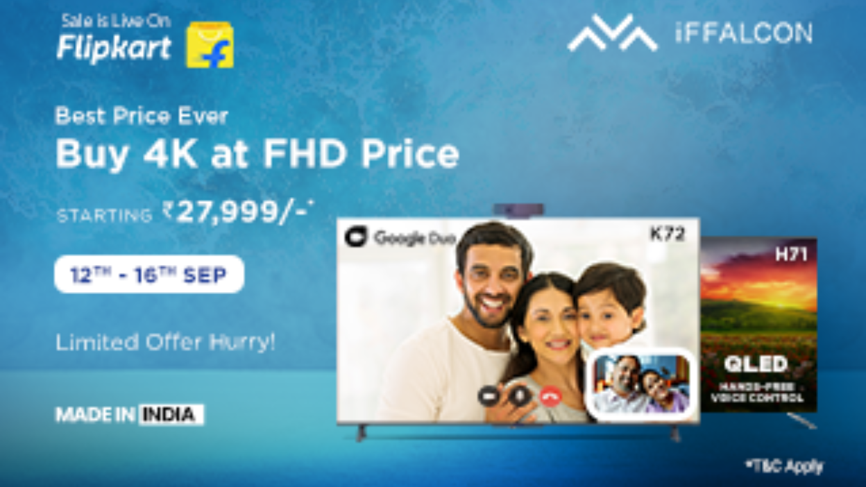 Pre-Festive iFFALCON sale on Flipkart: Purchase 4K QLED, UHD, and Android TV at exciting prices